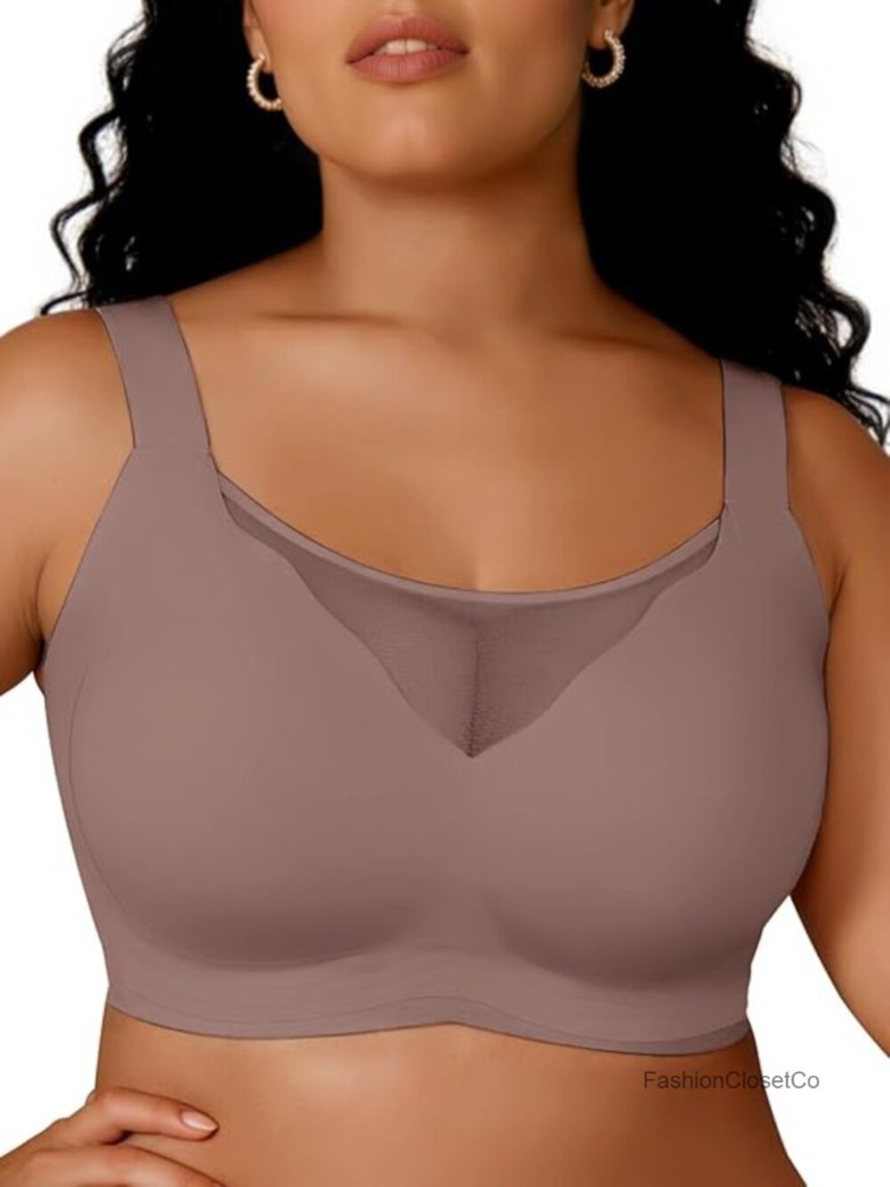 Wireless Push Up Bra, Seamless Mesh T-Shirt Bra, Full Coverage Everyday Bralette